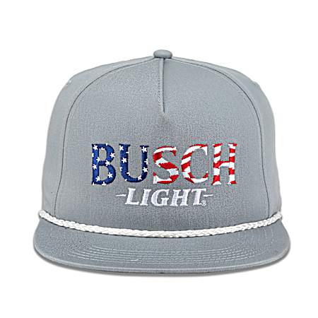 Men's Grey Busch Light Flag Cap