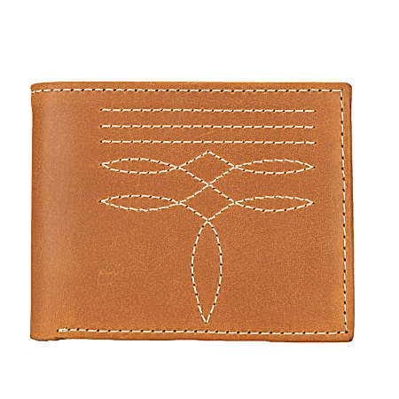 Men's Leather Boot Stitch Traveler Wallet