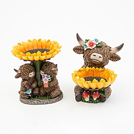 Highland Cow with Sunflower Bird Feeder Assorted