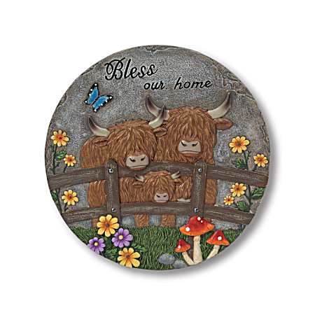 Highland Cow Cement Stepping Stone