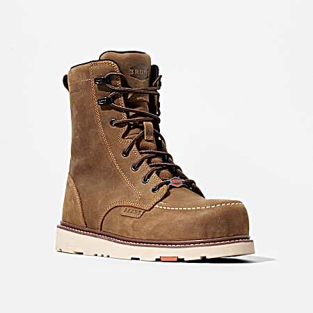 Men's Brown 8 in Waterproof Soft Toe Work Boots