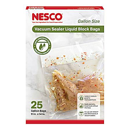 Gallon Vacuum Sealer Liquid Block Bags - 25 Ct