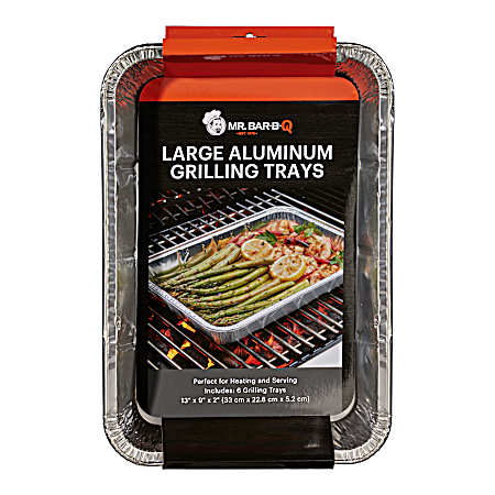 6-Pk Large Aluminum Grilling Pans