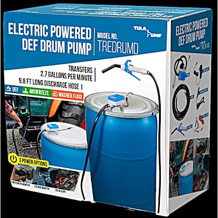 Lightweight Electric Drum Pump for DEF, Antifreeze, Washer Fluid