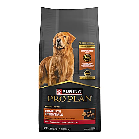 5 lbs. Pro Plan Complete Essentials Shredded Blend Beef and RiceFormula with Probiotics for Dogs