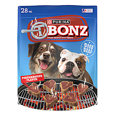28 oz. T-Bonz Porterhouse Flavor Steak Shaped Treats for Dogs