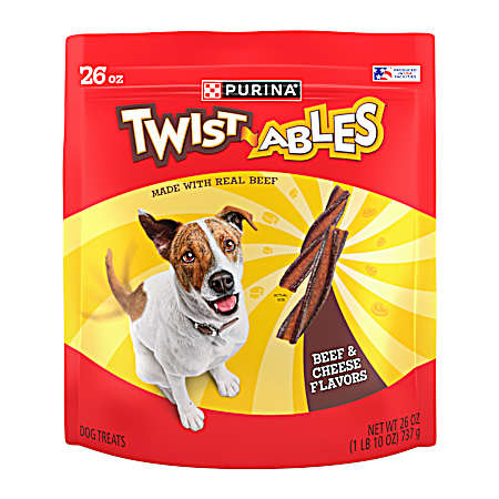 26 oz Twistables Beef & Cheese Flavor Dog Treats