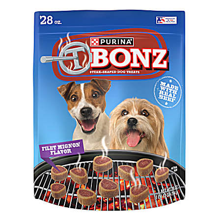 27 oz. T-Bonz Filet Mignon Flavor Steak Shaped Treats for Dogs
