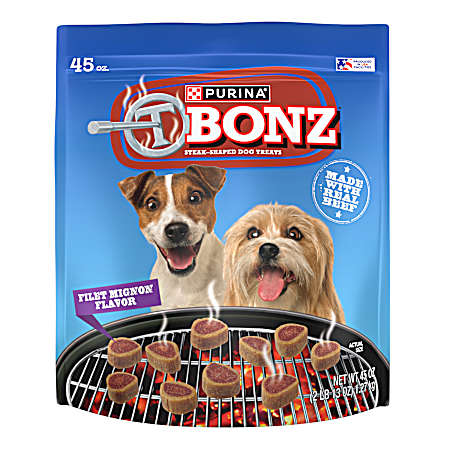 45 oz. T-Bonz Filet Mignon Flavor Steak Shaped Treats for Dogs