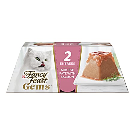 4 oz. Fancy Feast Gems Mousse Pate With Salmon and Halo of Savory Gravy Cat Food