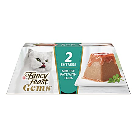 4 oz. Fancy Feast Gems Mousse Pate With Tuna and Halo of Savory Gravy Cat Food