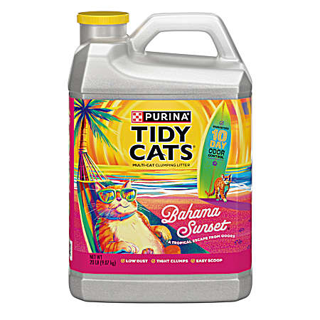 20 lbs. Tidy Cats Bahama Sunset Scented Clumping Cat Litter Odor Control Formula