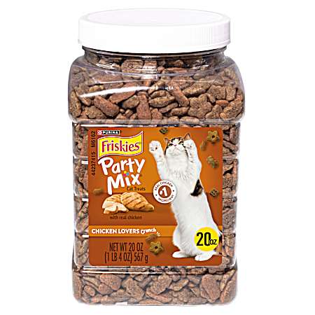 20 oz. Friskies Cat Treats, Party Mix Chicken Lovers Crunch