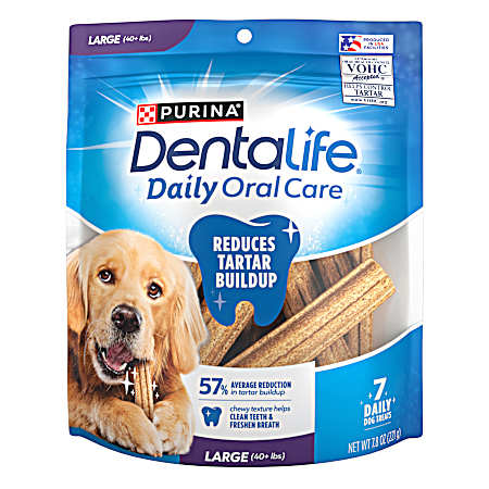 7 oz. Dentalife Daily Oral Care Chicken Flavor Large Breed Dog Dental Chews