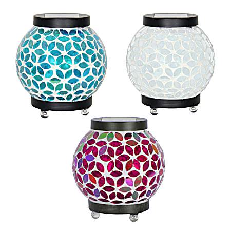 Pastel Glass Mosaic Solar Lantern Assorted