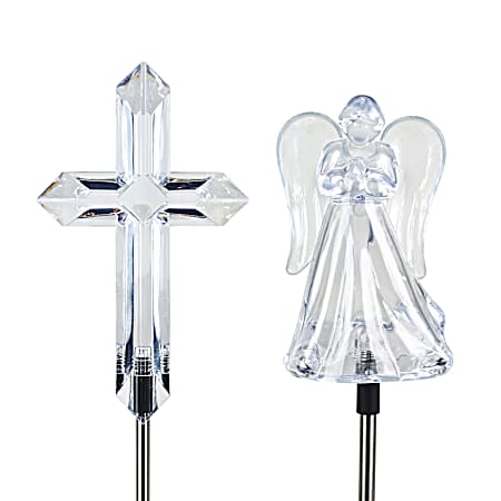Acrylic Cross/Angel Solar Stake Assorted