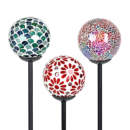 Glass Mosaic Solar Stake Assorted