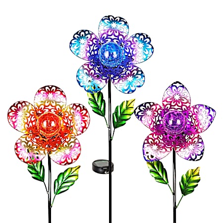 Filigree Ombre Flower Solar Stake Assorted