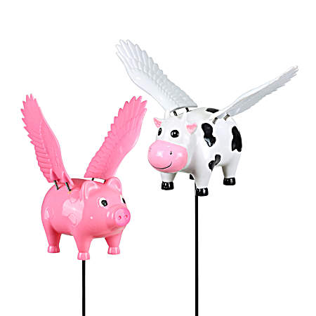 WindyWings Cow/Pig Plant Stake Assorted
