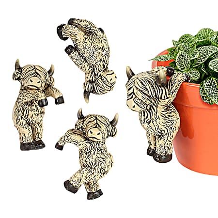 Highland Cow Pot Percher Assorted