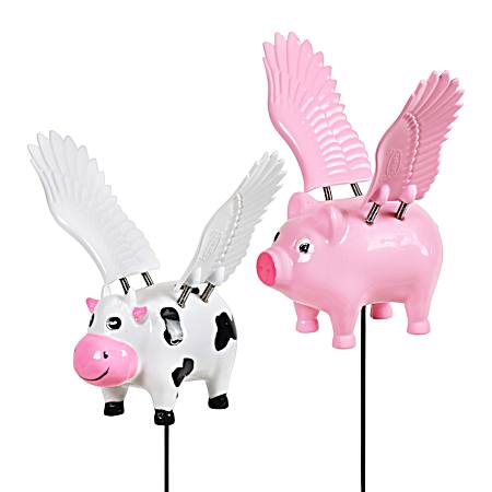 WindyWings Cow/Pig Pot Stake Assorted