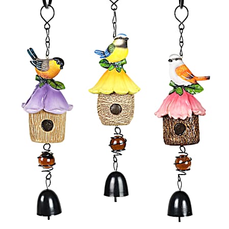 Hanging Birdhouse with Petal roof Assorted