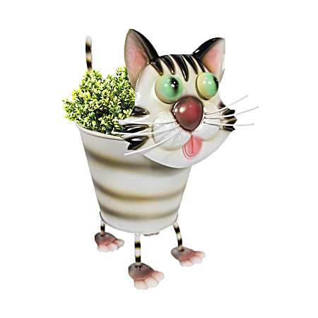 Metal Cat Planter