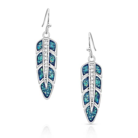 Hawk Feather Opal Earrings
