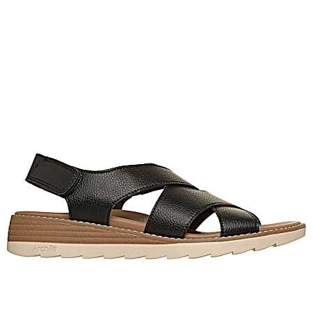 Women's Black Arch Fit Oasis Cozy Crosser Sandals