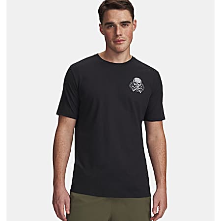 Men's Black/Red Freedom Fire Skull Short Sleeve Shirt