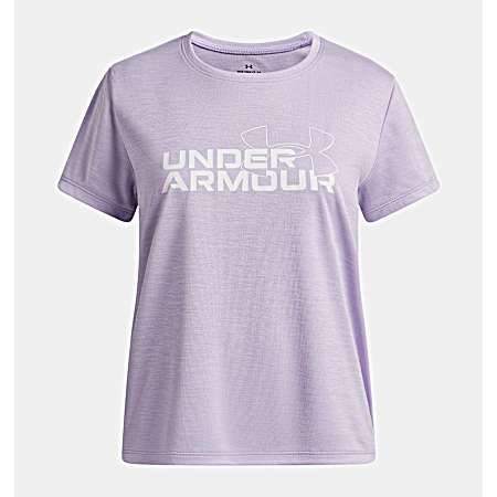 Girls' Tech Twist Wordmark Logo Short Sleeve Shirt