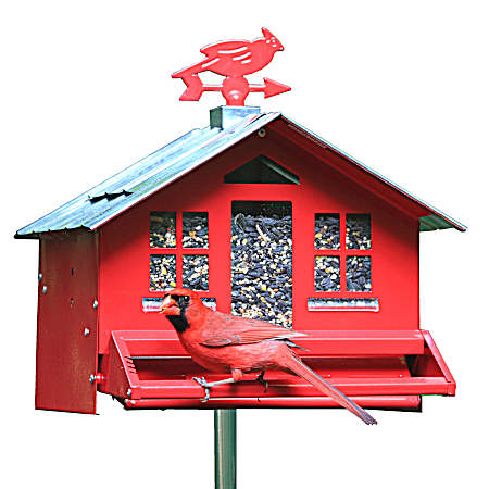 Squirrel-Be-Gone II Country House Bird Feeder with Weathervane