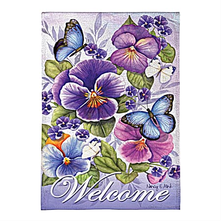 Cheerful Pansies Garden Flag