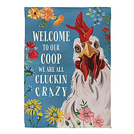 Cluckin Crazy Garden Flag