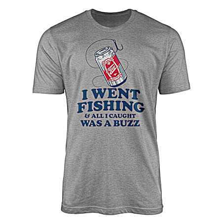 Men's Sport Grey Fishing Buzz Short Sleeve Shirt