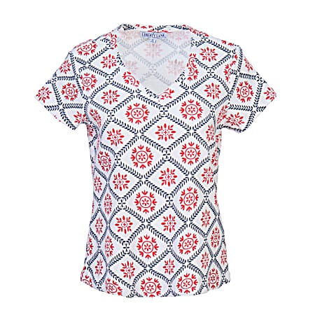 Women's Allover Print Short Sleeve Shirt