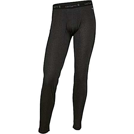 Men's Force Black Heather Midweight Base Layer Pants
