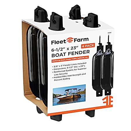 4 pc. 6-1/2 in. x 23 in. Boat Fender