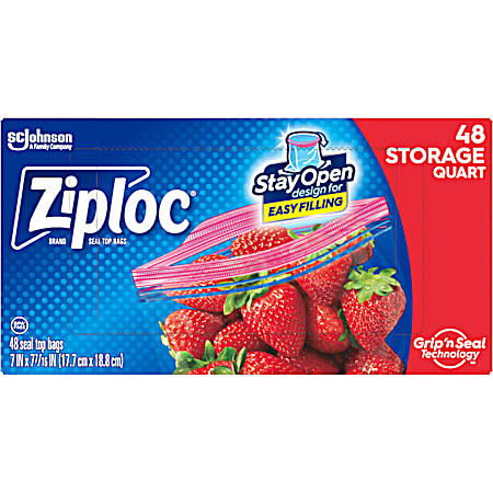 Holiday Quart Storage Bags - 48 Ct