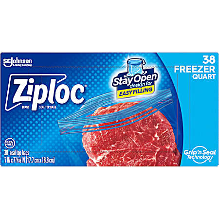 Holiday Quart Freezer Bags - 38 Ct