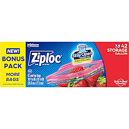 Holiday Gallon Storage Bags - 42 Ct
