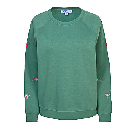 Women's Embroidered Fleece Pullover Sweatshirt