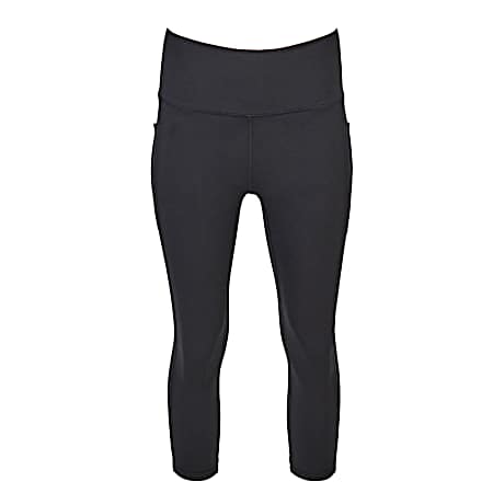 Women's Black Squat Proof Interlock Capri's