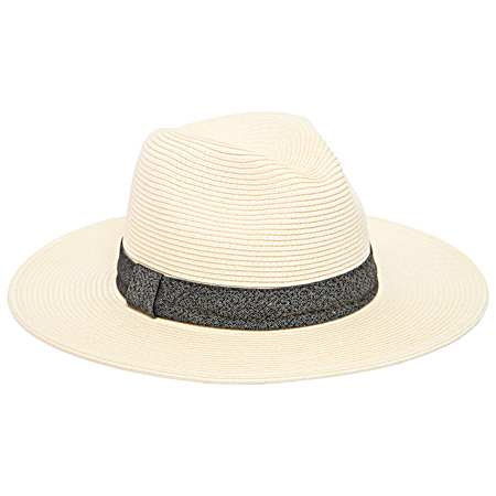 Women's White Out Of Office Ultra Braid Fedora Hat