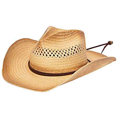Men's Natural Woven Cowboy Straw Hat