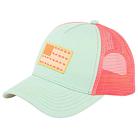 Kids' Sage Bear Flag Trucker Cap