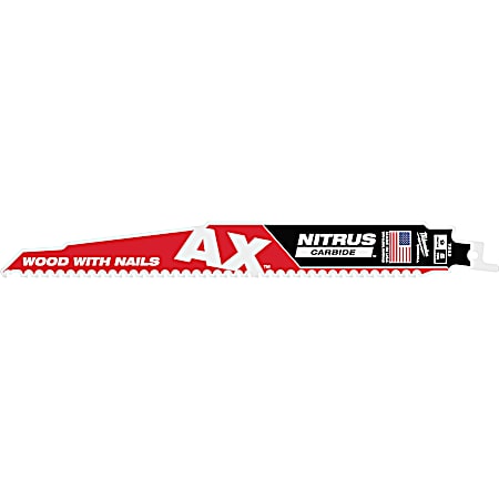 9 in 5 TPI AX with NITRUS Carbide Teeth SAWZALL Blade