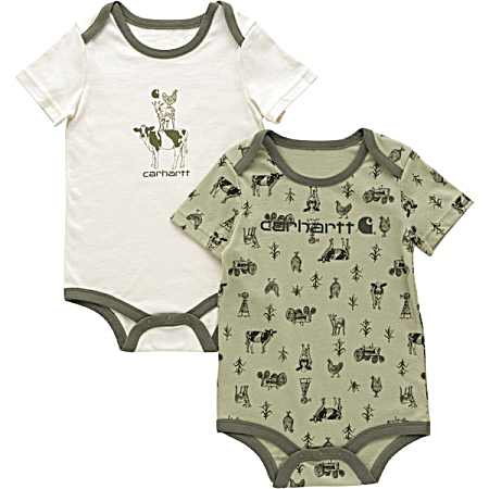 Infant Tea Farm Short Sleeve Bodysuit - 2 Pk
