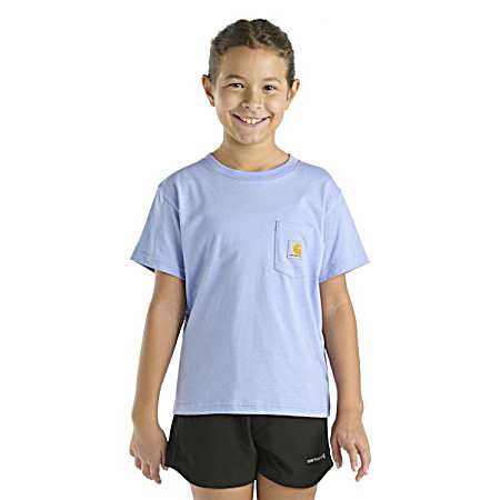 Girls' Pale Iris Pocket Short Sleeve Shirt