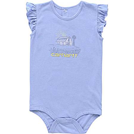 Infant Pale Iris Farm Short Sleeve Bodysuit